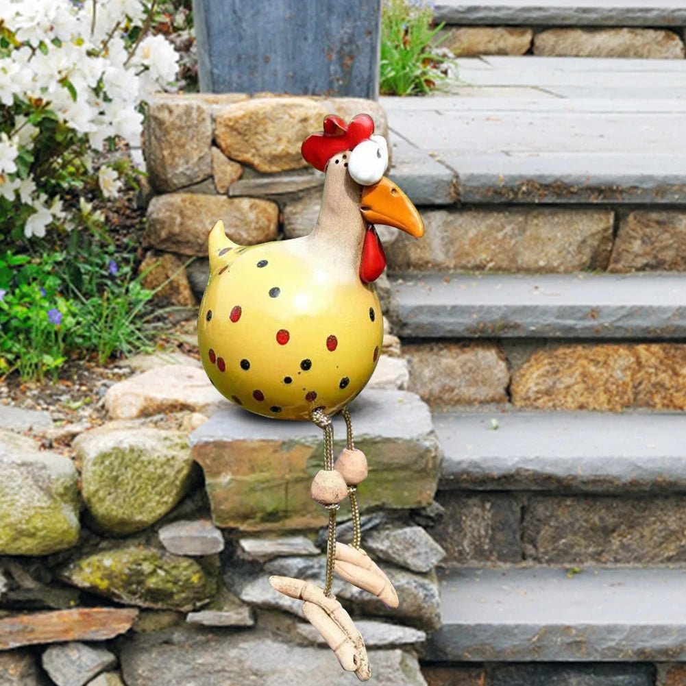 Charming Weatherproof Chicken Garden Statue - Durable Outdoor Garden Figure 2