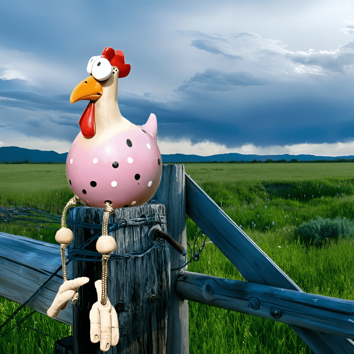 Charming Weatherproof Chicken Garden Statue - Durable Outdoor Garden Figure 8