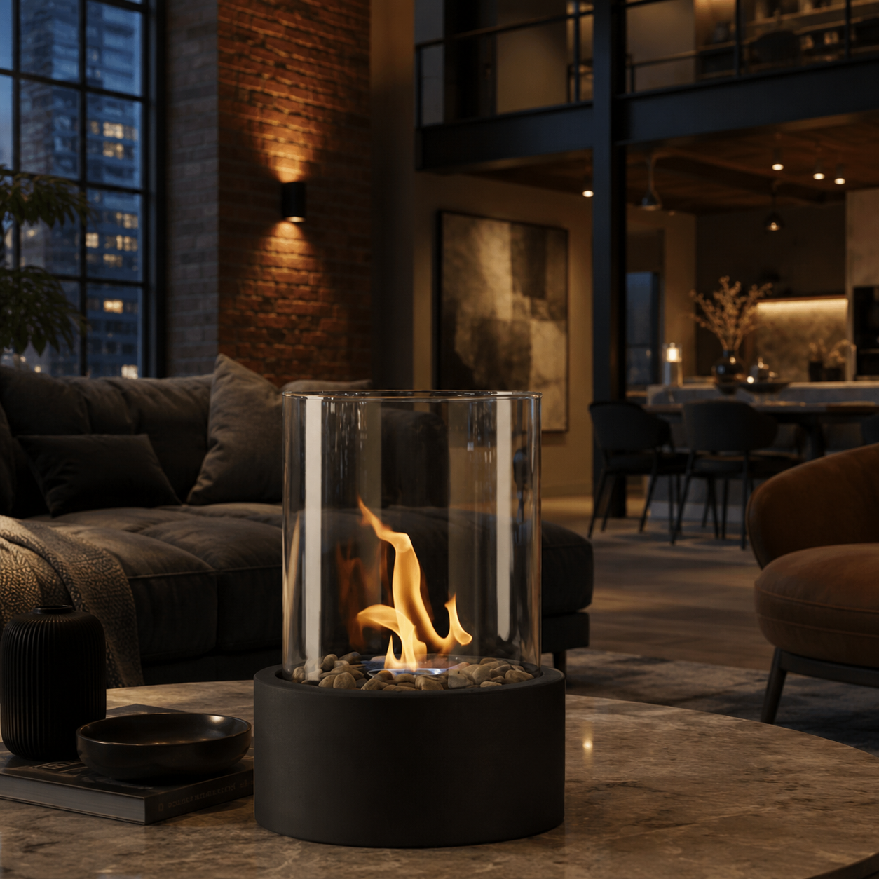 EMBERAURA – Smoke-Free Table Fireplace for Stylish Indoor & Outdoor Use