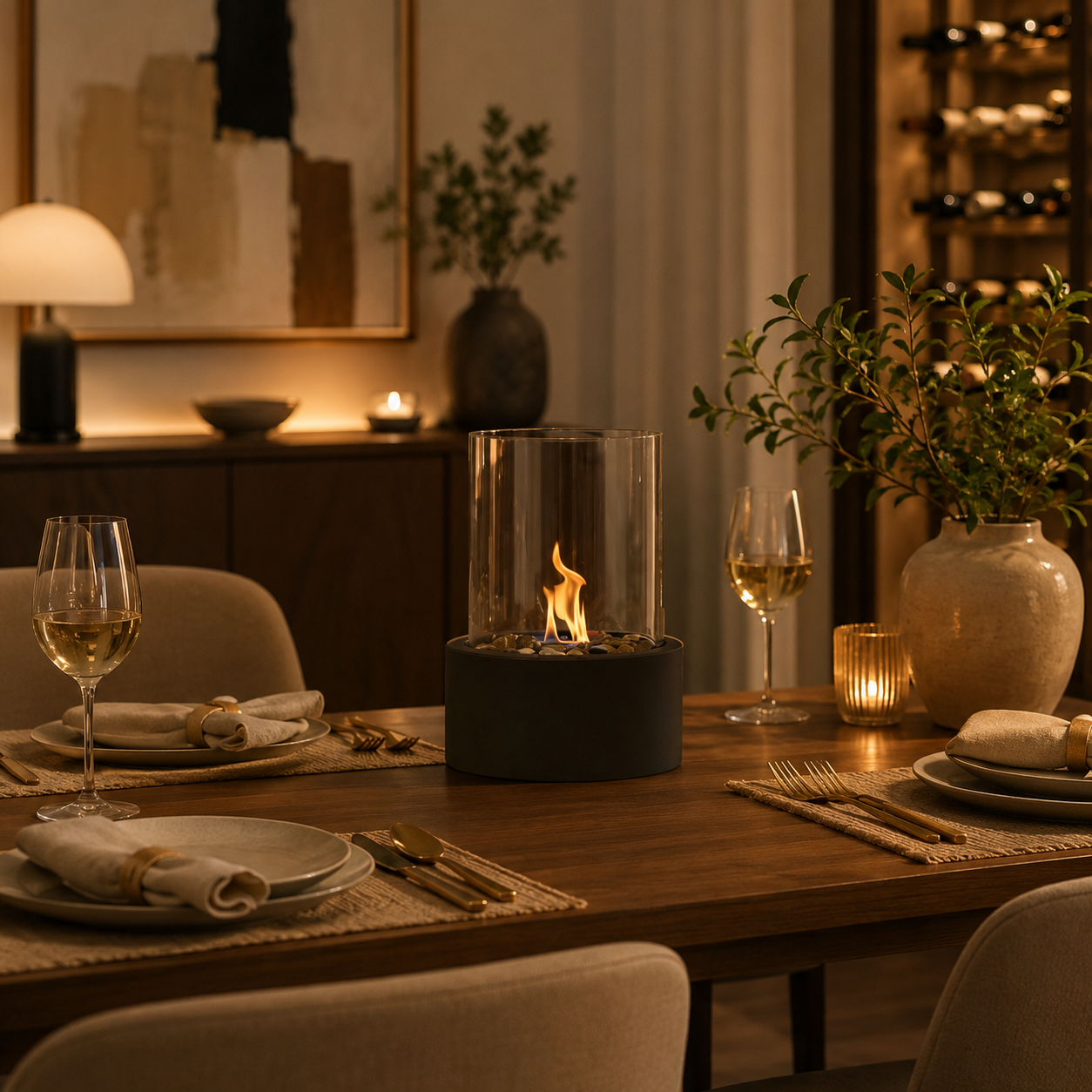 EMBERAURA – Smoke-Free Table Fireplace for Stylish Indoor & Outdoor Use