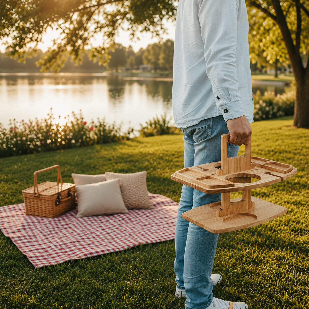 VINOGROVE – Wooden Wine Picnic Table