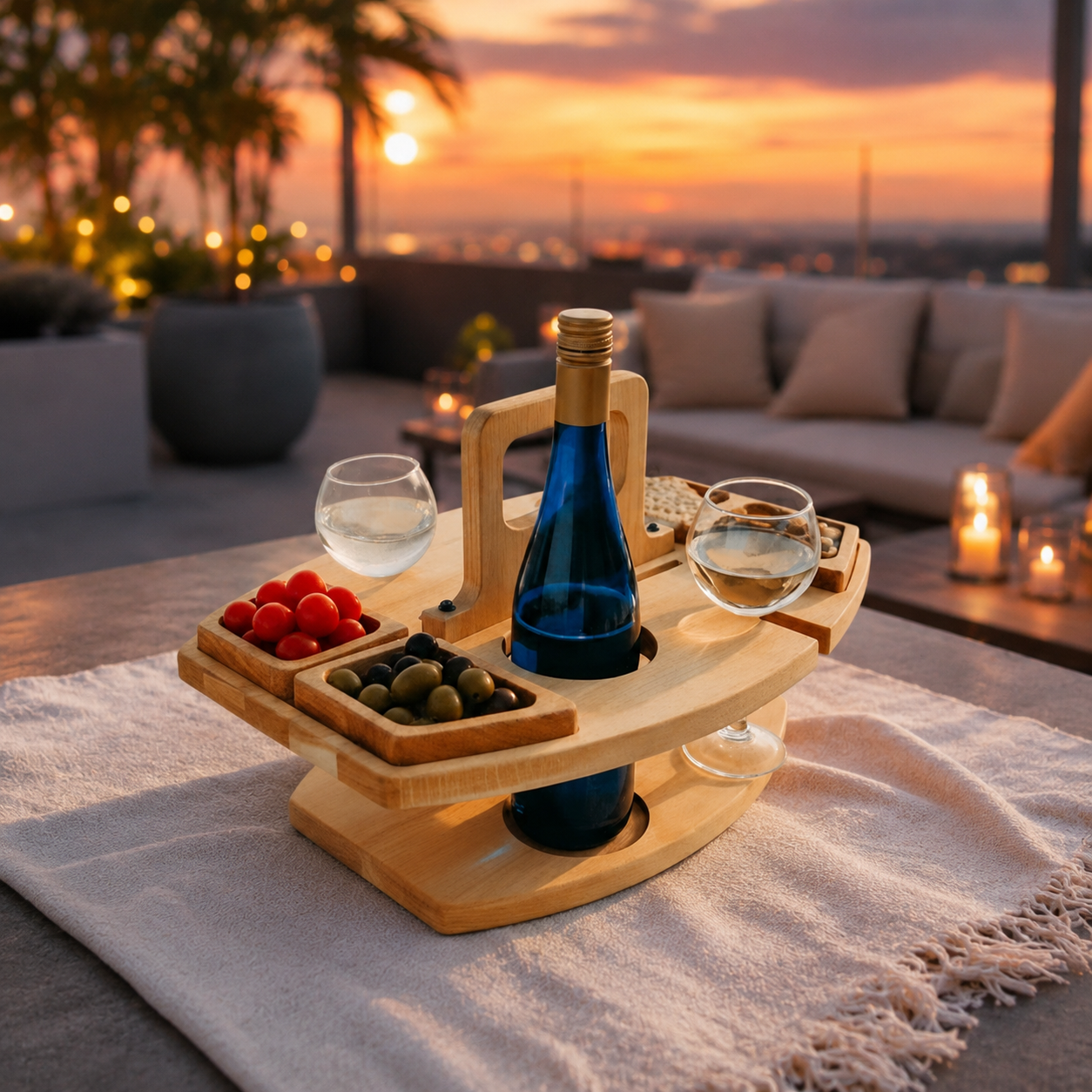 VINOGROVE – Wooden Wine Picnic Table