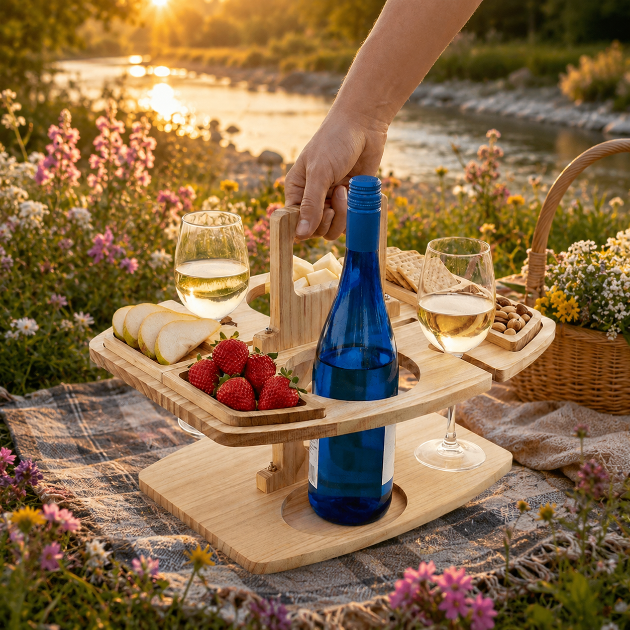 VINOGROVE – Wooden Wine Picnic Table