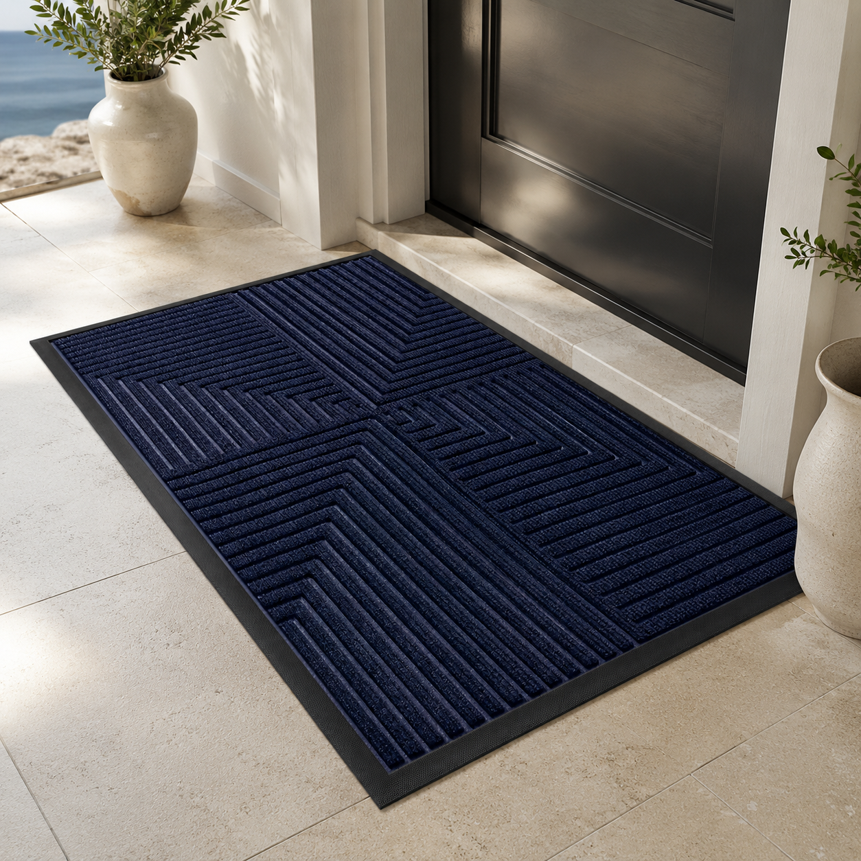 Heavy Duty Door Mat | Non-Slip Rubber Back | Dirt Trapping Entrance Rug | Indoor Outdoor Doormat | High Traffic Entry Mat | Washable