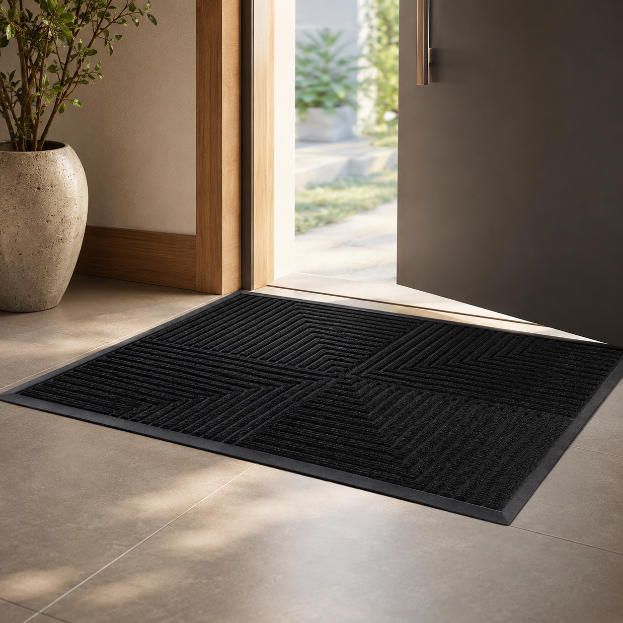Heavy Duty Door Mat | Non-Slip Rubber Back | Dirt Trapping Entrance Rug | Indoor Outdoor Doormat | High Traffic Entry Mat | Washable