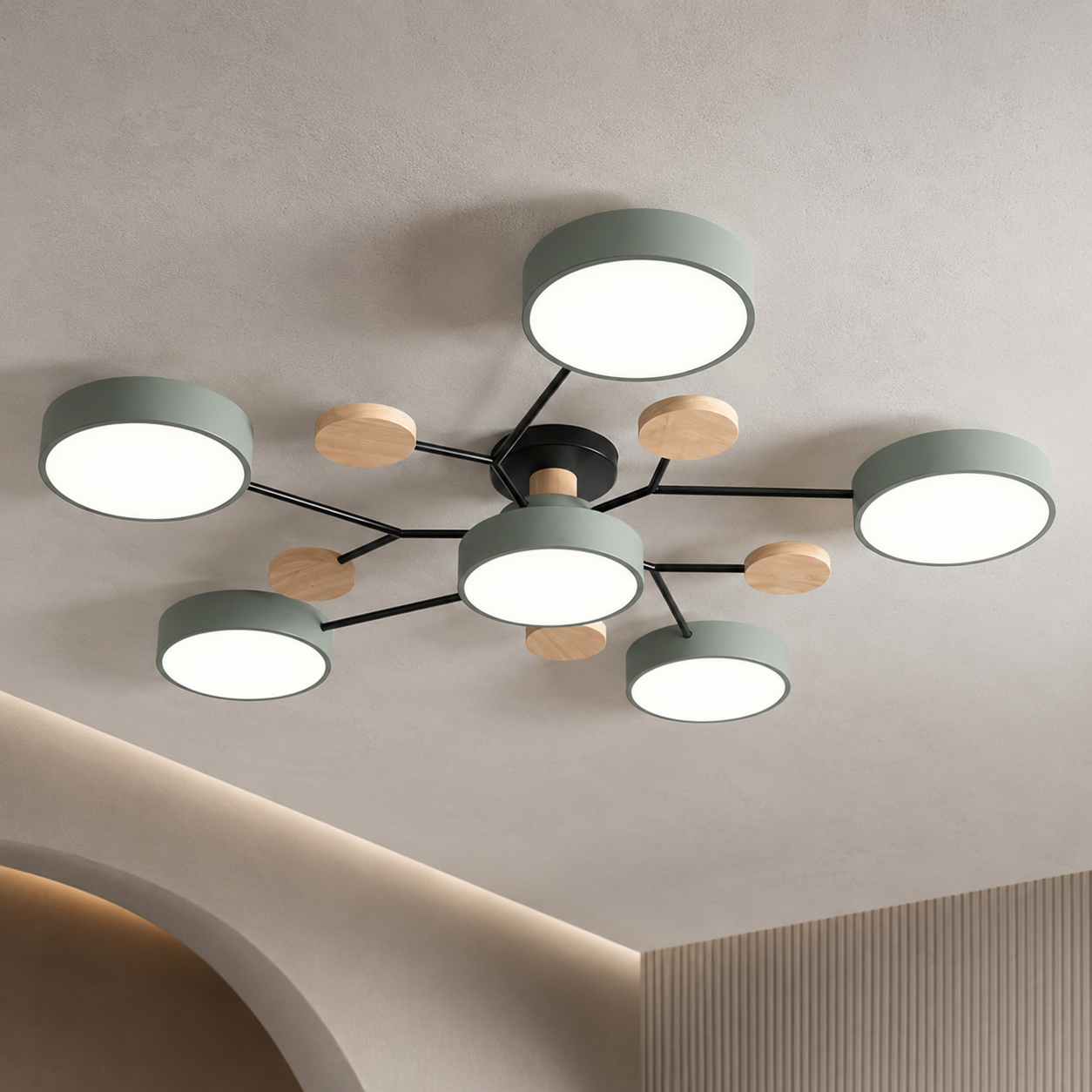 Ceiling Lamp Flush Mount LED | Round Minimalist Light Fixture | Low Profile Design | Living Room Bedroom Hallway Office Ceiling Light