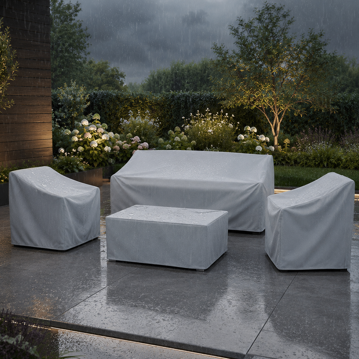 Outdoor Furniture Cover with UV & Rain Protection | Patio Table Chair Cover | Waterproof Garden Set Cover | All-Weather Backyard