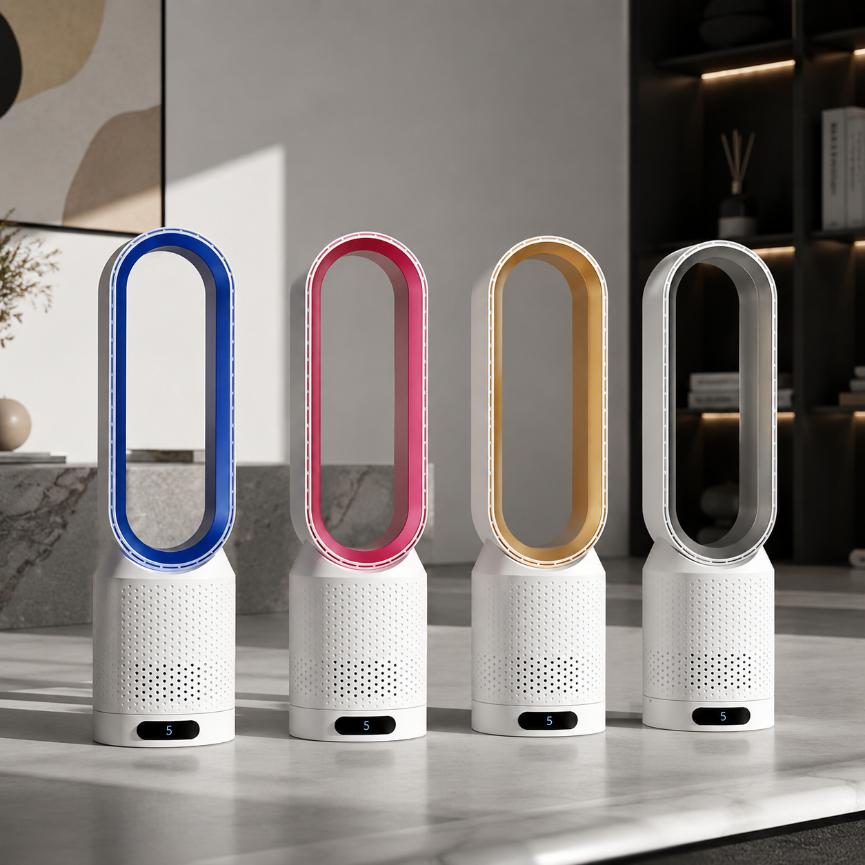 Bladeless Tower Fan 3-in-1 Air Purifier | Energy-Efficient Home Appliance | 8 Speeds | 90° Oscillation | Quiet Cooling for Bedroom & Office