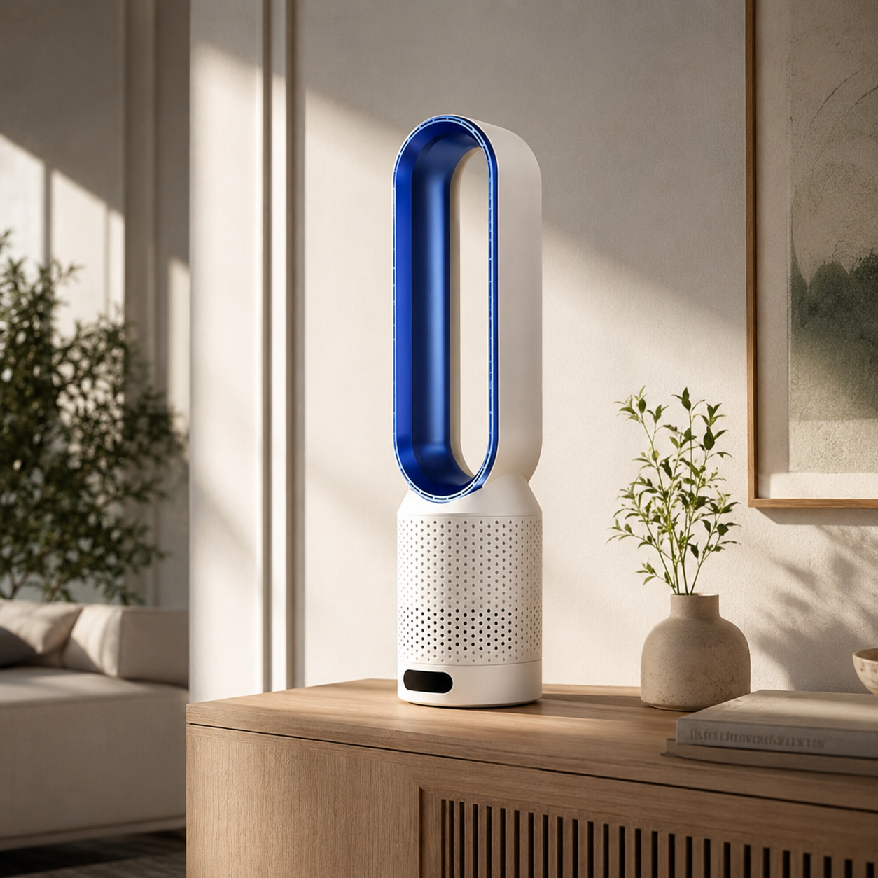 Bladeless Tower Fan 3-in-1 Air Purifier | Energy-Efficient Home Appliance | 8 Speeds | 90° Oscillation | Quiet Cooling for Bedroom & Office