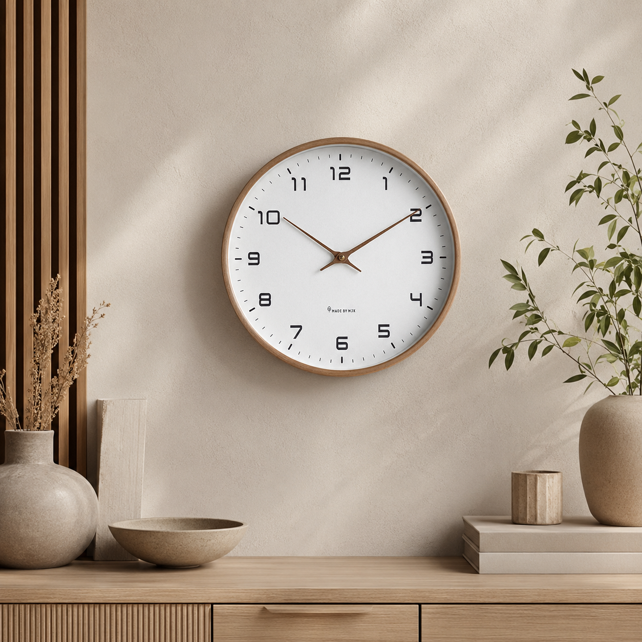 TIMEBLEND – Silent Wooden Wall Clock for Minimalist Interiors