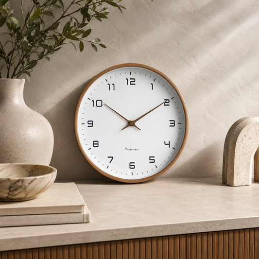 TIMEBLEND – Cichy drewniany zegar ścienny do minimalistycznych wnętrz