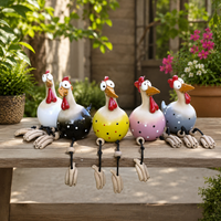 FRECHFEDER – Playful Garden Chicken Statue with Dancing Legs