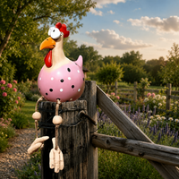 FRECHFEDER – Playful Garden Chicken Statue with Dancing Legs
