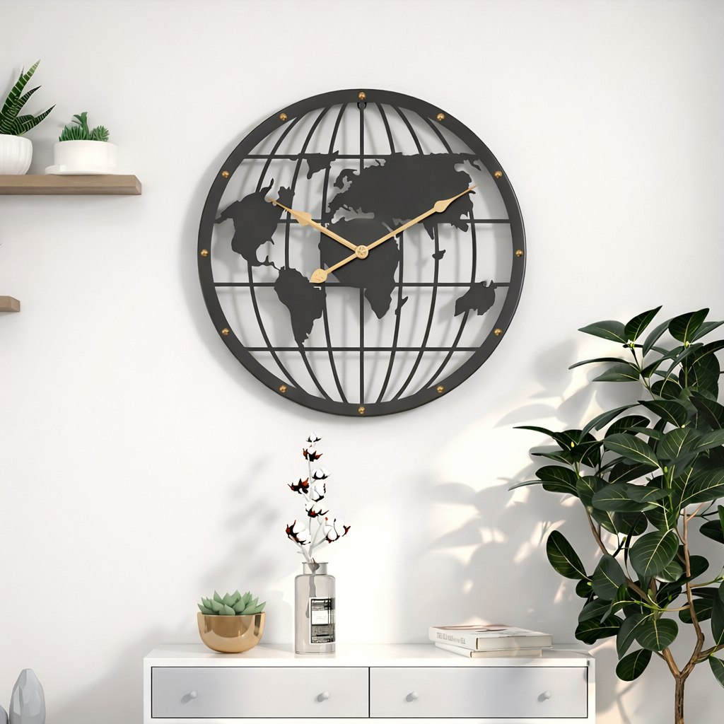 IRONLUXE – 40CM Openwork 2D Metal Wall Clock