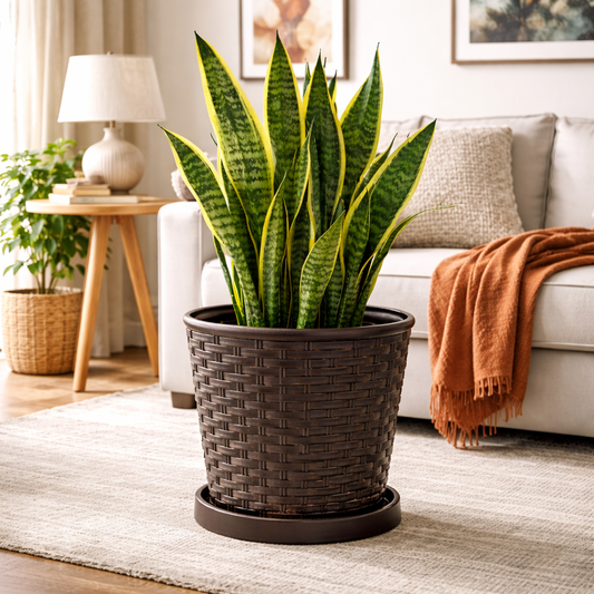 WEAVEGROW POT – Woven Style Planter for Elegant Indoor and Outdoor Decor