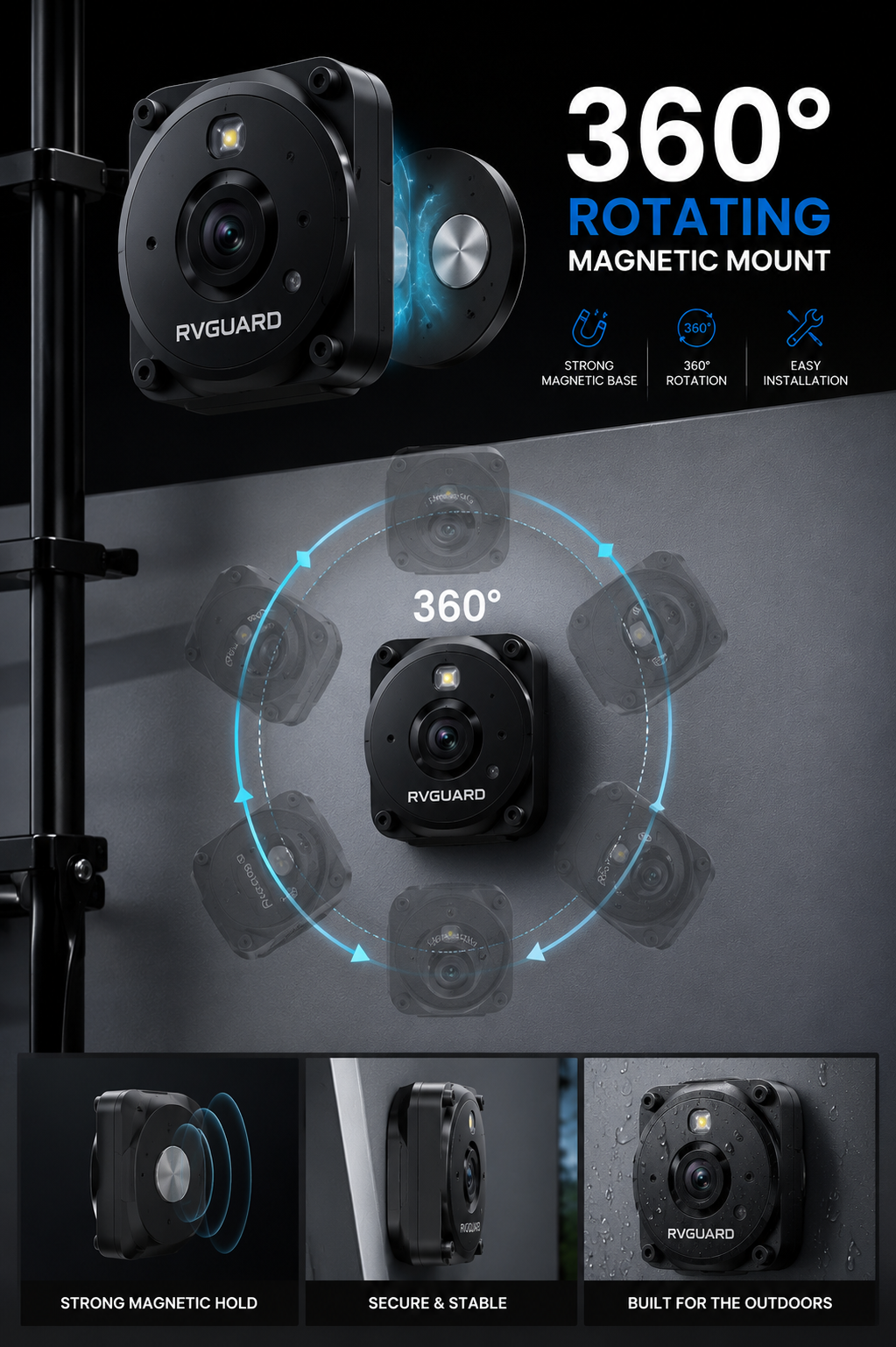 360° drehbare magnetische Halterung