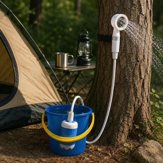 CAMPFLOW – Outdoor-Duschset für Wandern, Camping und Strandtage