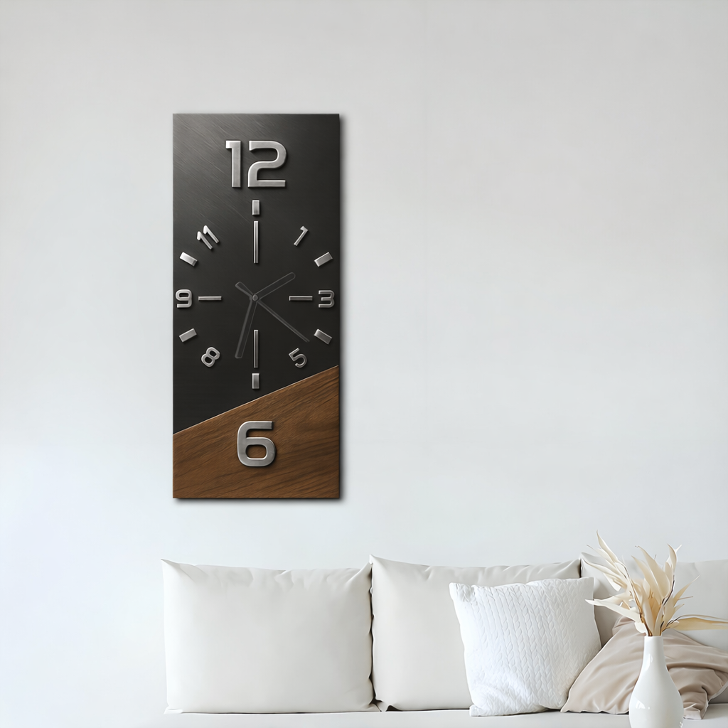TIMBEREDGE – Modern Wooden Wall Clock with Bold Contrast