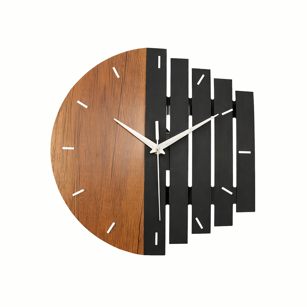WOODFUSION CLOCK – Silent Retro Texture Statement Clock