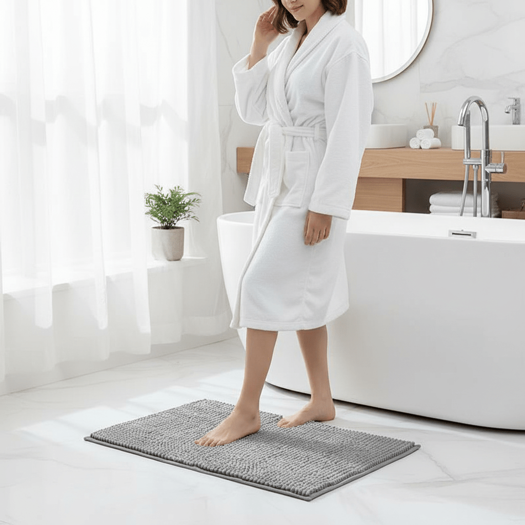 Chenille Bath Mat - Non-Slip, Soft & Absorbent Bathroom Rug for Comfort 1