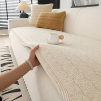 Chic Thick Plush Sofa Cover - Soft, Scratch-Resistant Couch Slipcover for Dogs 1