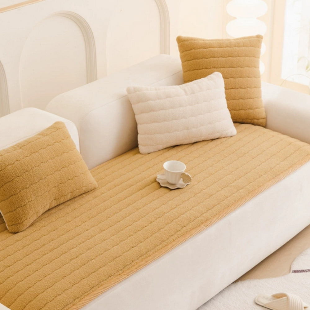 Chic Thick Plush Sofa Cover - Soft, Scratch-Resistant Couch Slipcover for Dogs 4