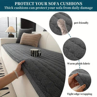 Chic Thick Plush Sofa Cover - Soft, Scratch-Resistant Couch Slipcover for Dogs 7