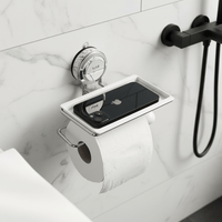 Cloth Strong - Drill-Free Stainless Steel Toilet Paper Holder Stand with Strong Suction 11