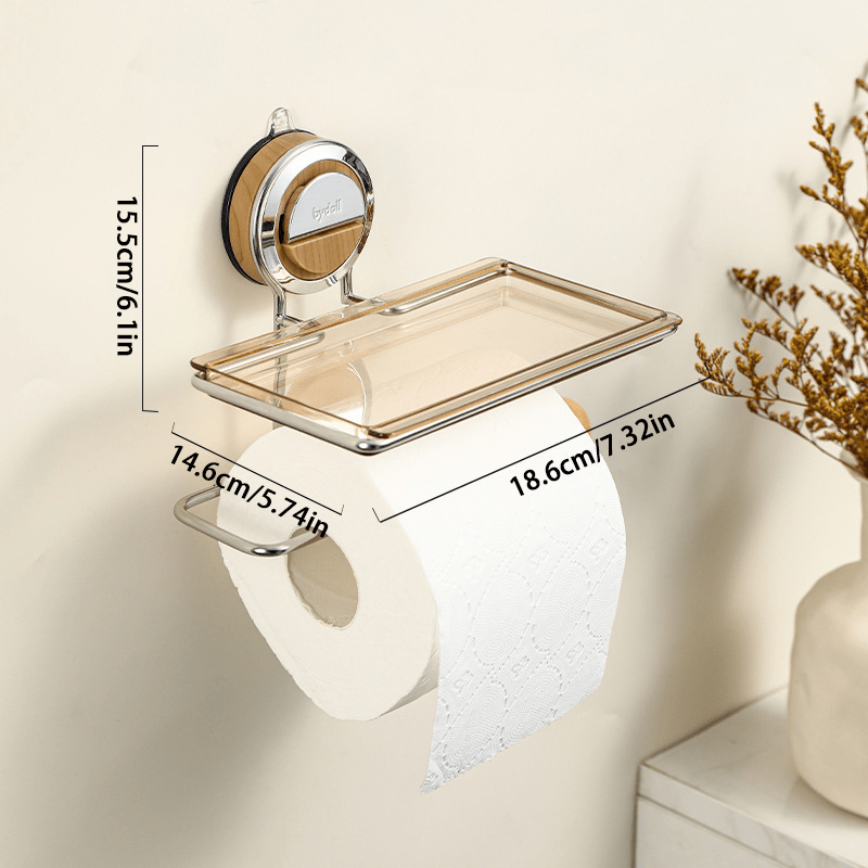 Cloth Strong - Drill-Free Stainless Steel Toilet Paper Holder Stand with Strong Suction 6
