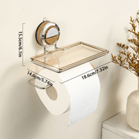 Cloth Strong - Drill-Free Stainless Steel Toilet Paper Holder Stand with Strong Suction 6