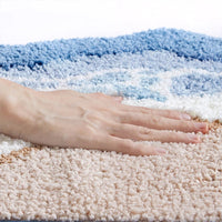 Coastal Charm - Non-Slip Bath Mat with Seaside Footprint Pattern for Bathrooms 2