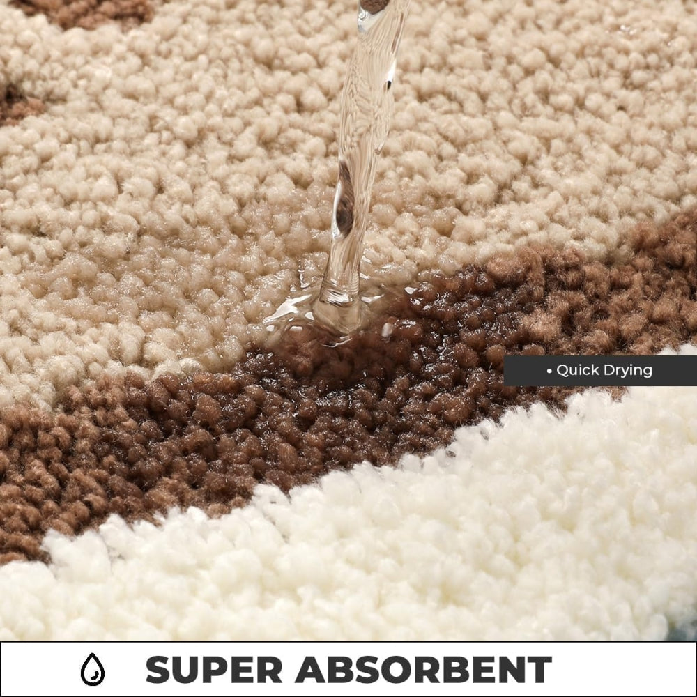 Coastal Charm - Non-Slip Bath Mat with Seaside Footprint Pattern for Bathrooms 4