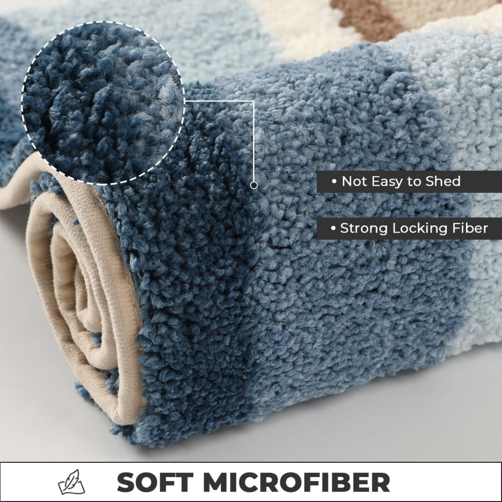 Coastal Charm - Non-Slip Bath Mat with Seaside Footprint Pattern for Bathrooms 5
