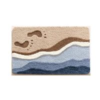 Coastal Charm - Non-Slip Bath Mat with Seaside Footprint Pattern for Bathrooms 8