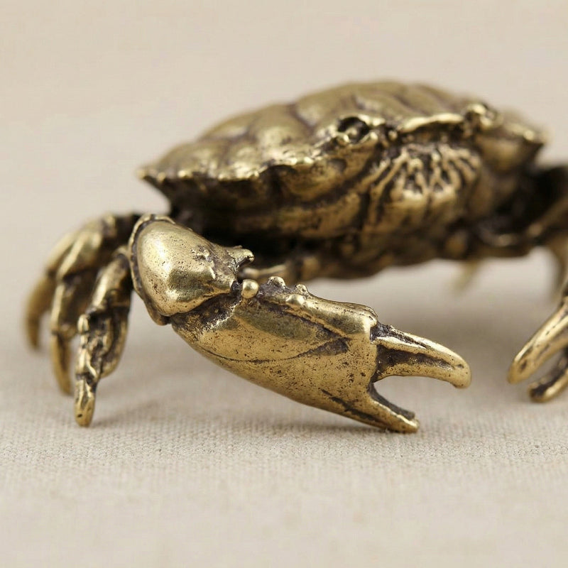 Coastal Charm Brass Crab Figurine - Elegant Home Decor Accent for Coastal Living 3