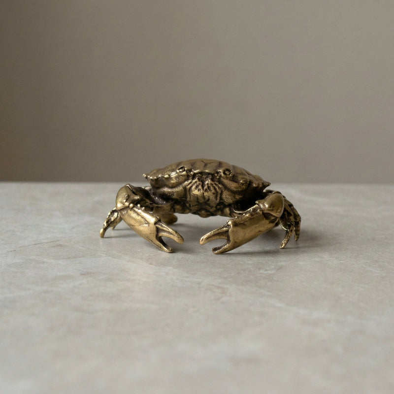 Coastal Charm Brass Crab Figurine - Elegant Home Decor Accent for Coastal Living 4