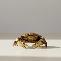 Coastal Charm Brass Crab Figurine - Elegant Home Decor Accent for Coastal Living 5