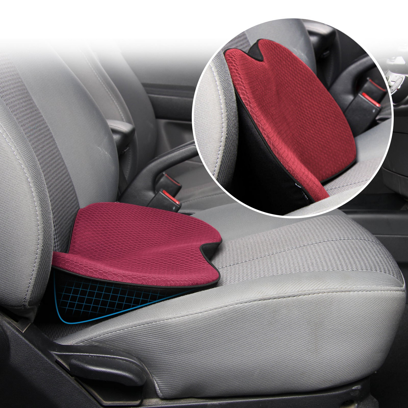 ComfortBoost - Car Seat Cushion with Lumbar Support for Enhanced Comfort 2
