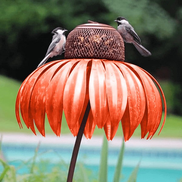 Coneflower Bird Feeder - Durable Metal Design, Weather Resistant, Easy Refilling 2