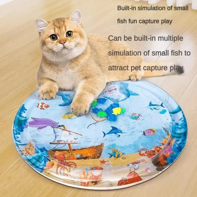 Cooling Dog Mat - 100cm Inflatable Water Pad for Dogs & Cats, Scratch Resistant 1