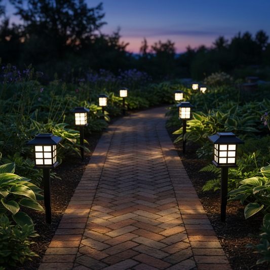 LUMIGARDEN - 24PCS Multi-Color Solar Outdoor Lawn Lights Waterproof Garden Pathway Decor