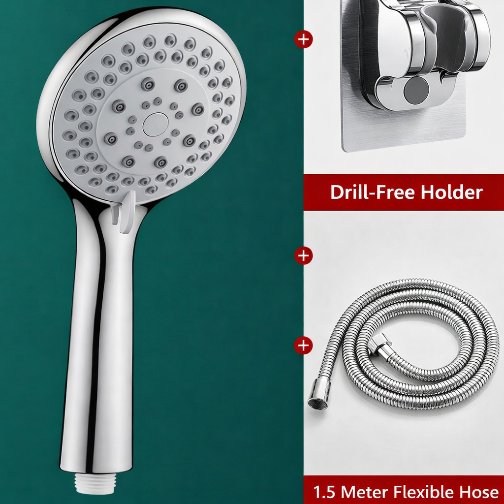 FLOWFORCE – Duschkopf-Set mit 5 Modi und Hochdruck