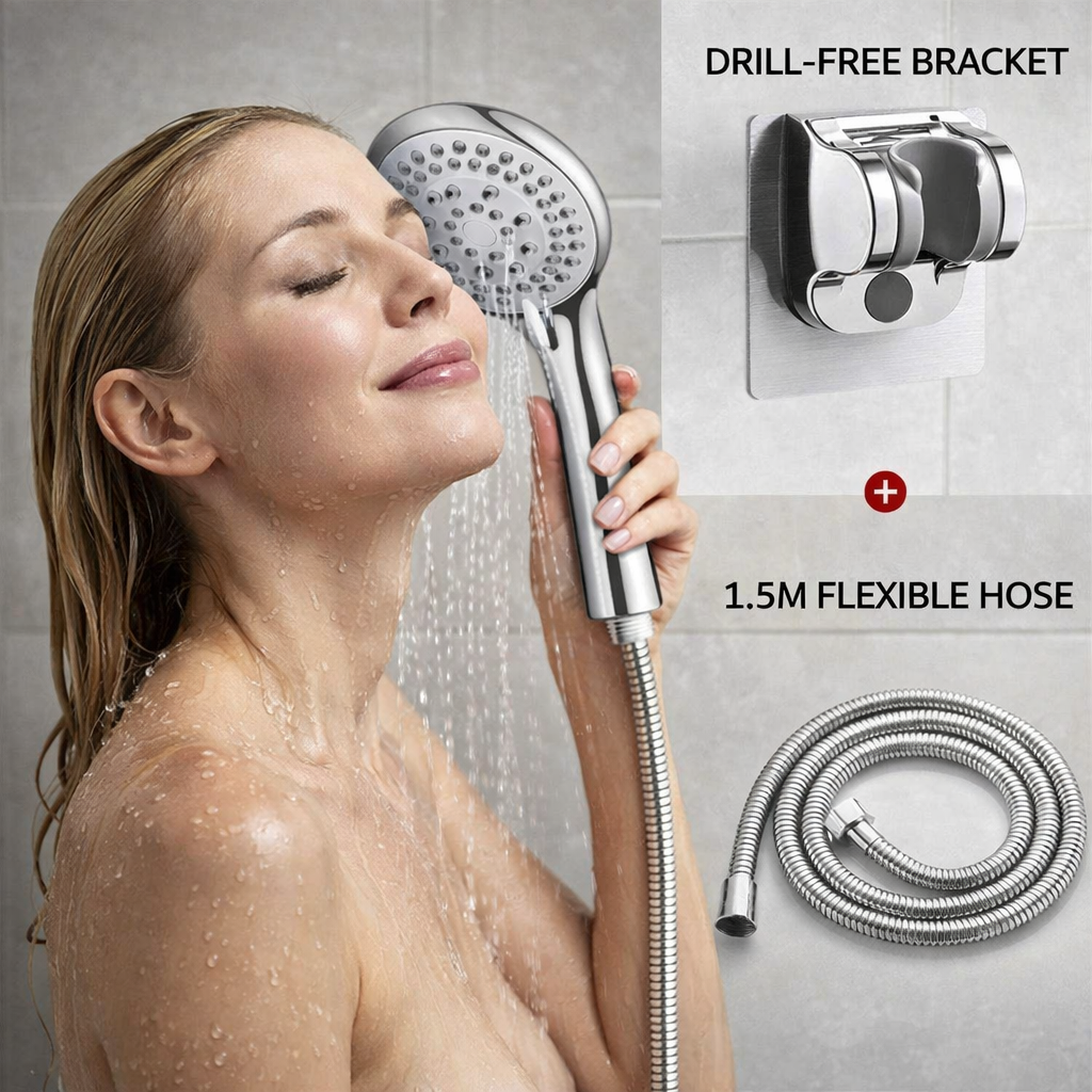 FLOWFORCE – Duschkopf-Set mit 5 Modi und Hochdruck