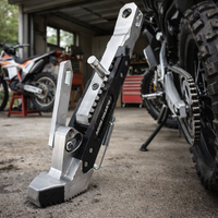 RIDERPRO - Heavy Duty Metal Motorcycle Kickstand Bracket Stable Side Parking Stand Frame