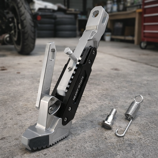 RIDERPRO - Heavy Duty Metal Motorcycle Kickstand Bracket Stable Side Parking Stand Frame