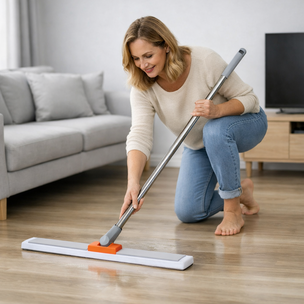 AQUAMOP - Water & Dust Scraper Broom for Bathroom, Glass, and Floors