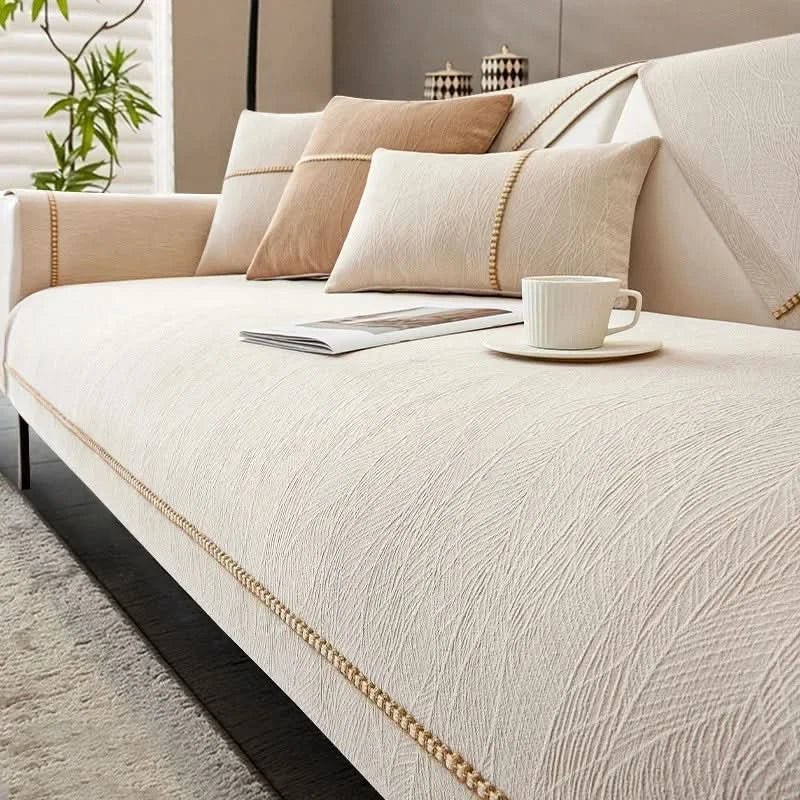 CouchTect - Stylish Linen Couch Cover for Dogs with Non-Slip Backing 7