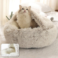 Cozy Cat Bed - Semi-Enclosed Cat Cave with Plush Filling for Ultimate Comfort 0