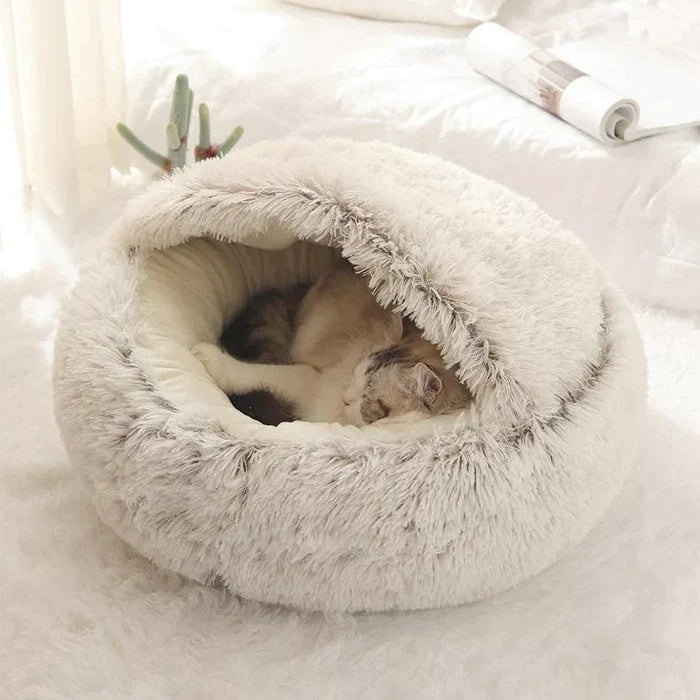 Cozy Cat Bed - Semi-Enclosed Cat Cave with Plush Filling for Ultimate Comfort 2