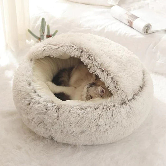 Cozy Cat Bed - Semi-Enclosed Cat Cave with Plush Filling for Ultimate Comfort 2